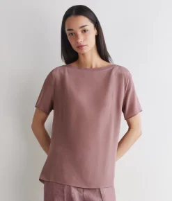 T-shirt barchetta in seta e modal