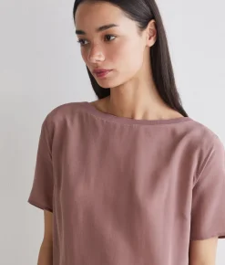 T-shirt barchetta in seta e modal