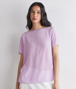 T-shirt barchetta in seta e modal
