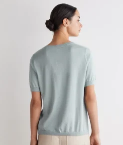 T-Shirt con scollo a V in cotone fresh