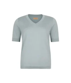 T-Shirt con scollo a V in cotone fresh