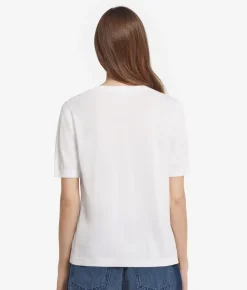 T-Shirt con scollo a V in cotone fresh