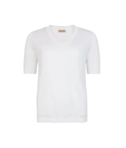 T-Shirt con scollo a V in cotone fresh
