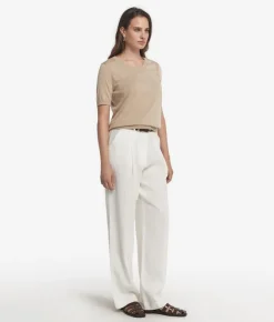 T-Shirt con scollo a V in cotone fresh
