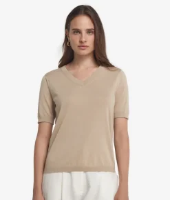 T-Shirt con scollo a V in cotone fresh