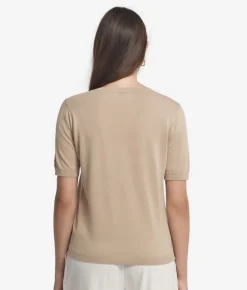 T-Shirt con scollo a V in cotone fresh