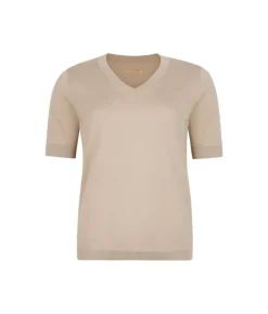 T-Shirt con scollo a V in cotone fresh