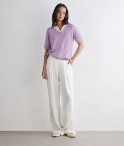 T-Shirt con scollo a V in cotone fresh