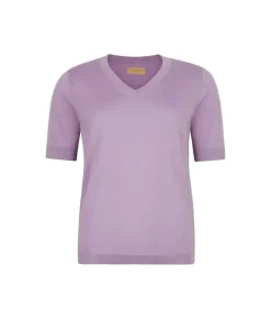 T-Shirt con scollo a V in cotone fresh