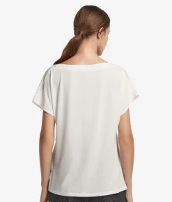 T-Shirt con scollo a V in seta e modal