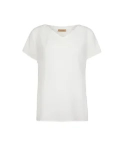 T-Shirt con scollo a V in seta e modal