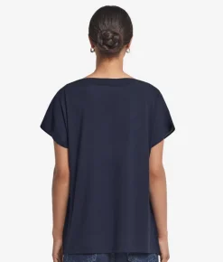 T-Shirt con scollo a V in seta e modal