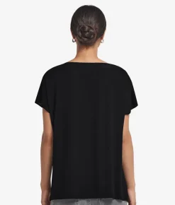 T-Shirt con scollo a V in seta e modal