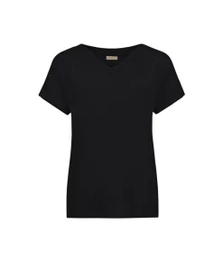T-Shirt con scollo a V in seta e modal
