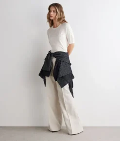T-shirt girocollo in seta
