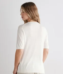T-shirt girocollo in seta