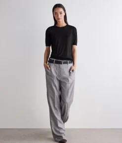 T-shirt girocollo in seta