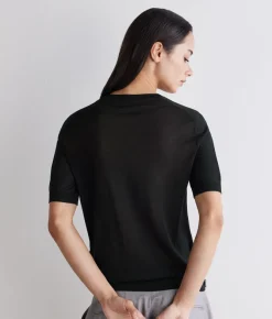 T-shirt girocollo in seta