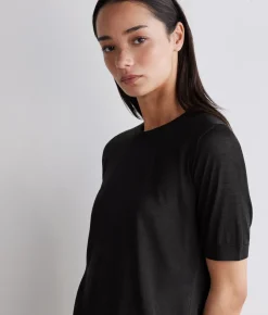 T-shirt girocollo in seta