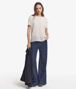 T-Shirt girocollo in seta e modal