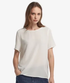 T-Shirt girocollo in seta e modal