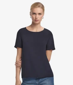 T-Shirt girocollo in seta e modal
