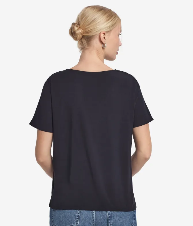 T-Shirt girocollo in seta e modal