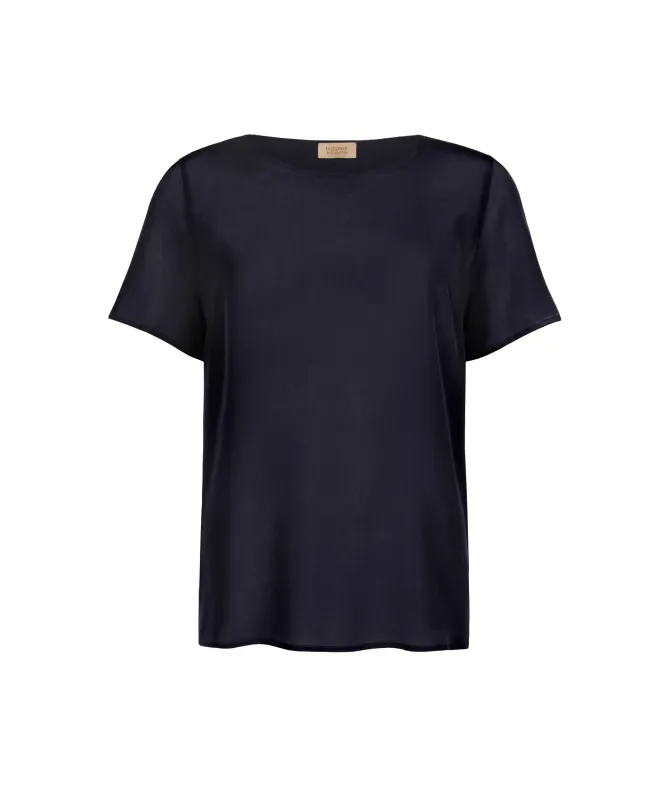 T-Shirt girocollo in seta e modal