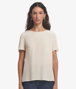 T-Shirt girocollo in seta e modal