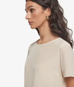 T-Shirt girocollo in seta e modal