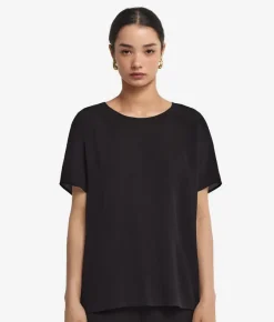 T-Shirt girocollo in seta e modal
