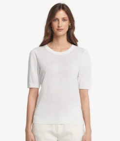 T-shirt girocollo lino e cotone