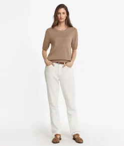 T-shirt girocollo lino e cotone