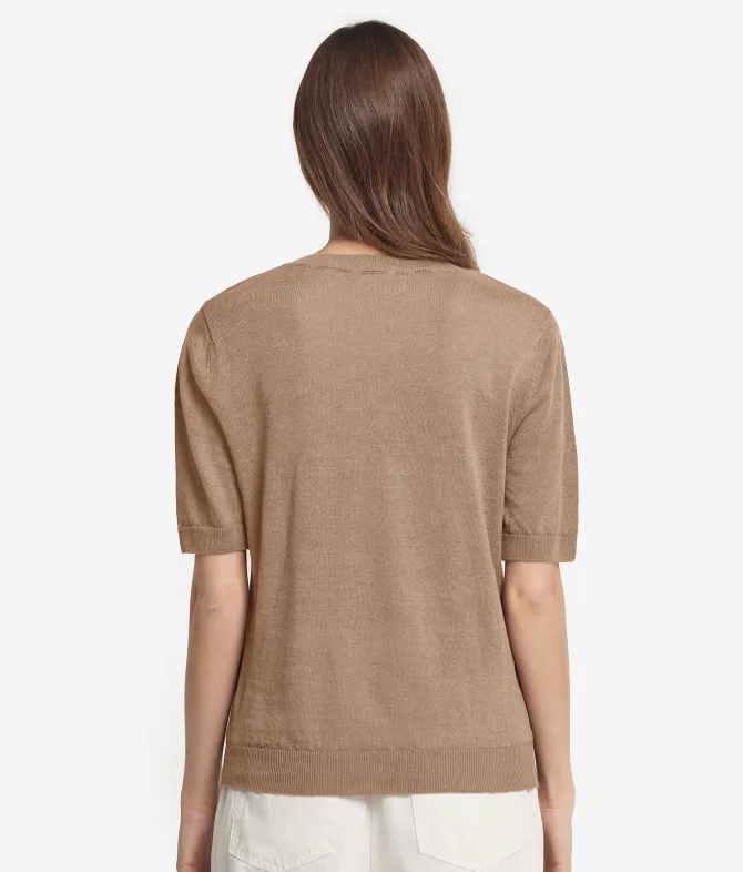 T-shirt girocollo lino e cotone