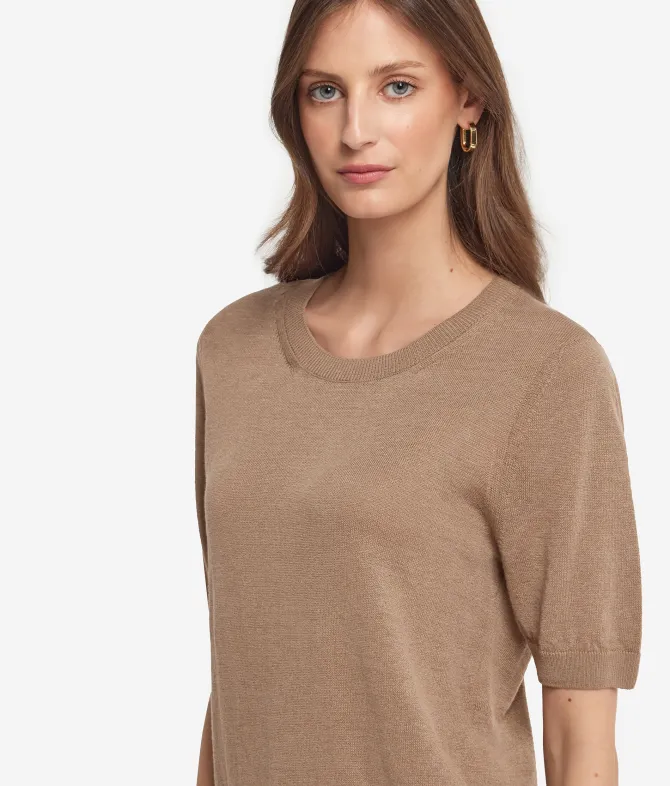 T-shirt girocollo lino e cotone
