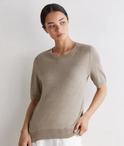 T-shirt girocollo lino e cotone