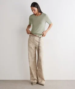 T-shirt girocollo lino e cotone