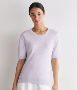 T-shirt girocollo lino e cotone