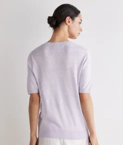 T-shirt girocollo lino e cotone