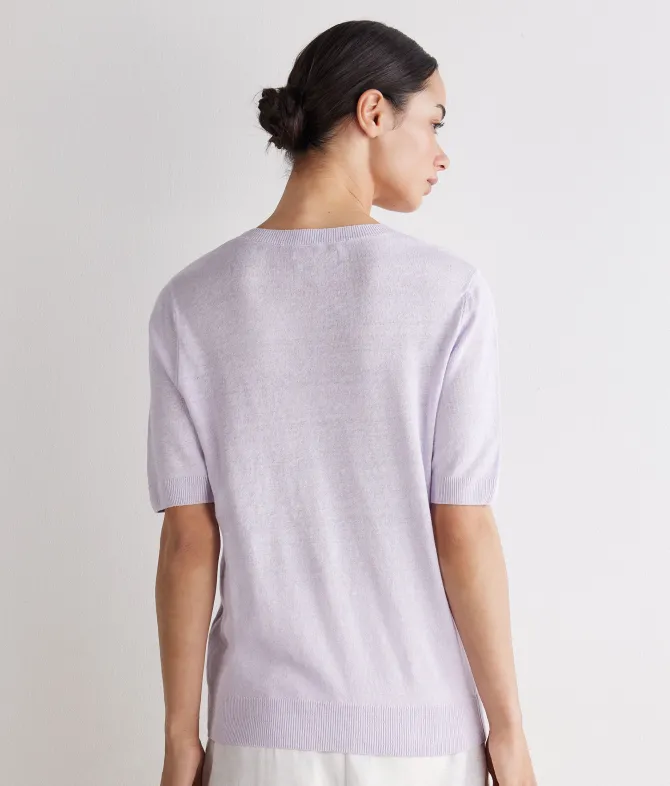 T-shirt girocollo lino e cotone