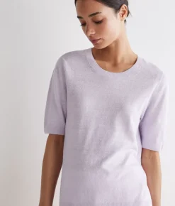 T-shirt girocollo lino e cotone