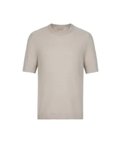 T-shirt motivo coste in lino e cotone