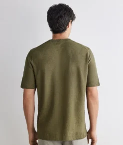 T-shirt motivo coste in lino e cotone