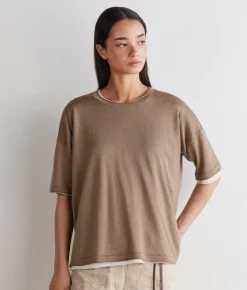 T-shirt over in Cashmere Silkfine
