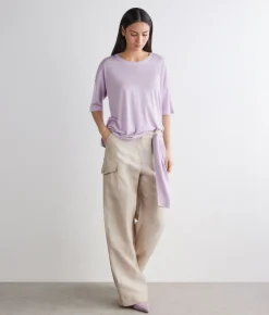 T-shirt over in Cashmere Silkfine
