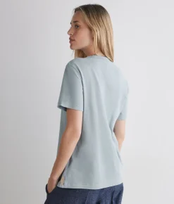 T-shirt piquet in cotone e seta