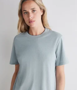 T-shirt piquet in cotone e seta