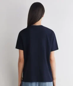 T-shirt piquet in cotone e seta
