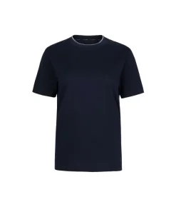 T-shirt piquet in cotone e seta