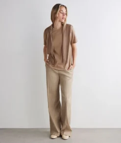 T-shirt piquet in cotone e seta